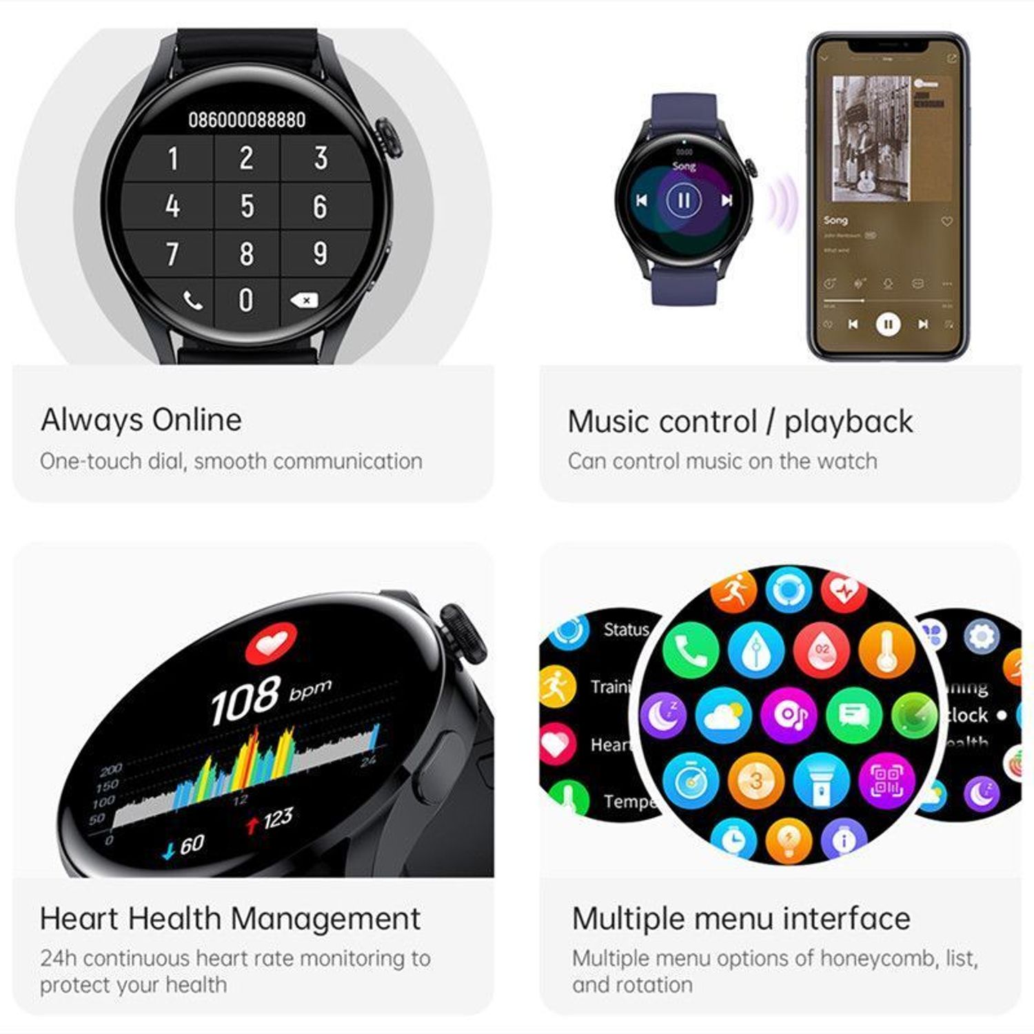 Smartwatch męski Hagen HC22 SET na niebieskim pasku silikonowym ⌚ z bluetooth 📲   (2).jpg